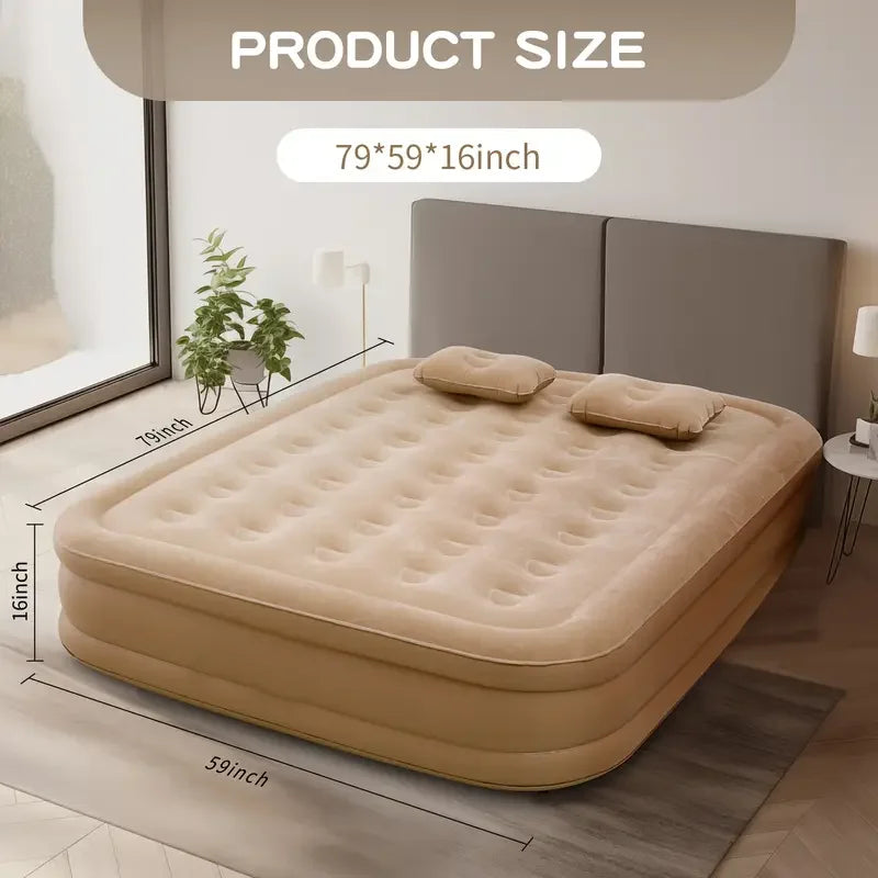 Matelas de camping gonflable glamping installé sous tente