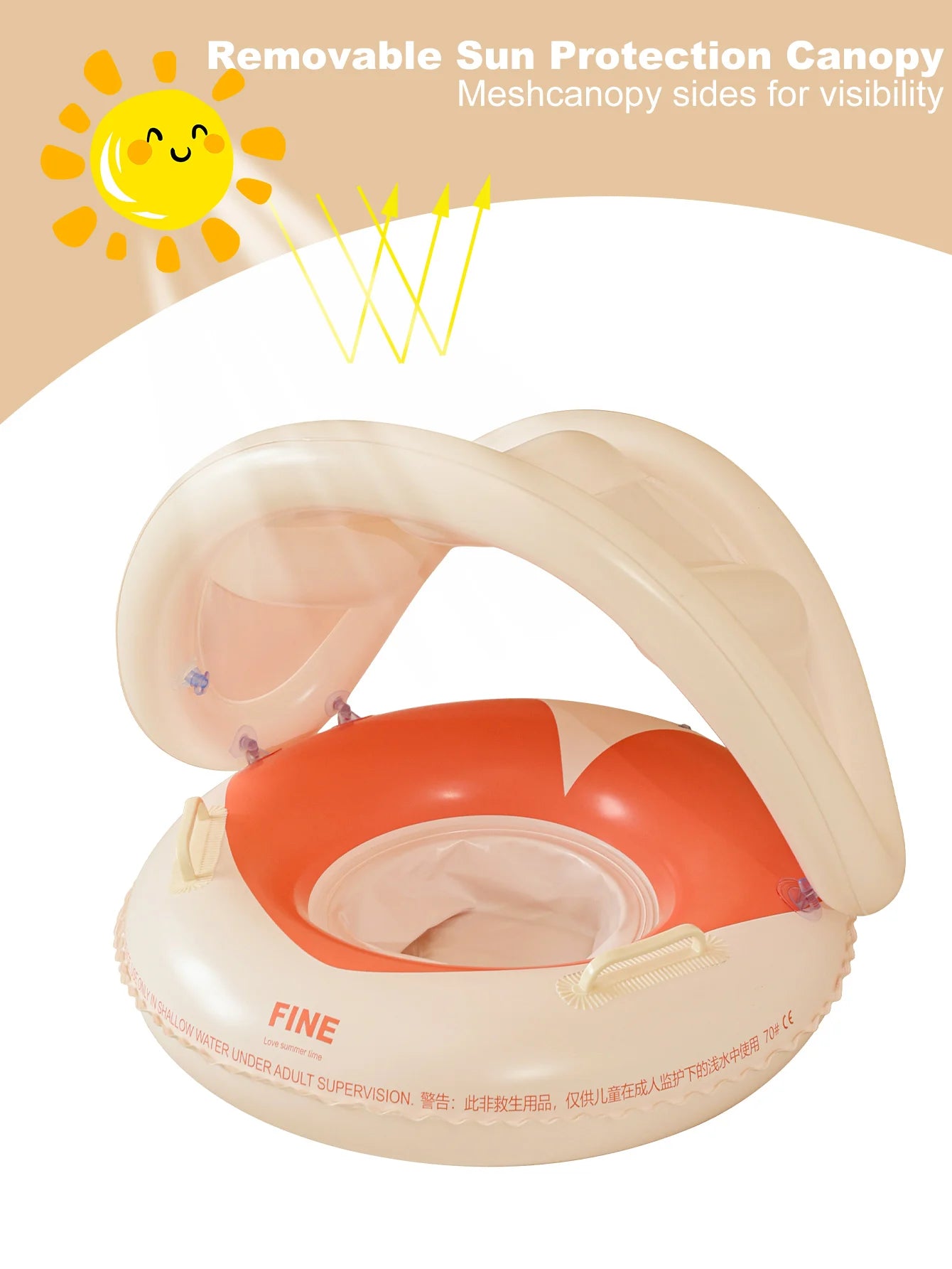 Chaise flottante gonflable rouge parasol piscine plage