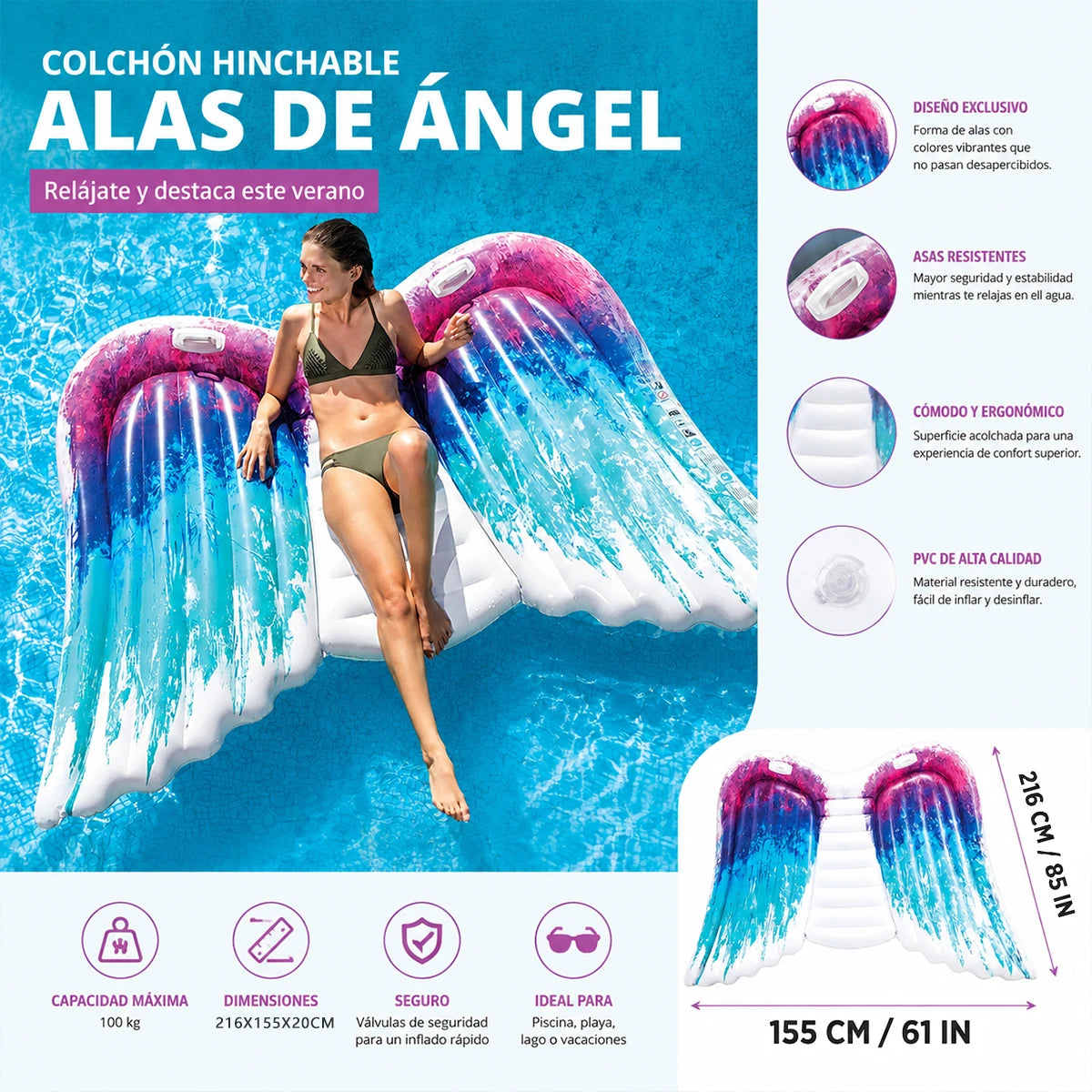 Poignées de sécurité du matelas gonflable piscine