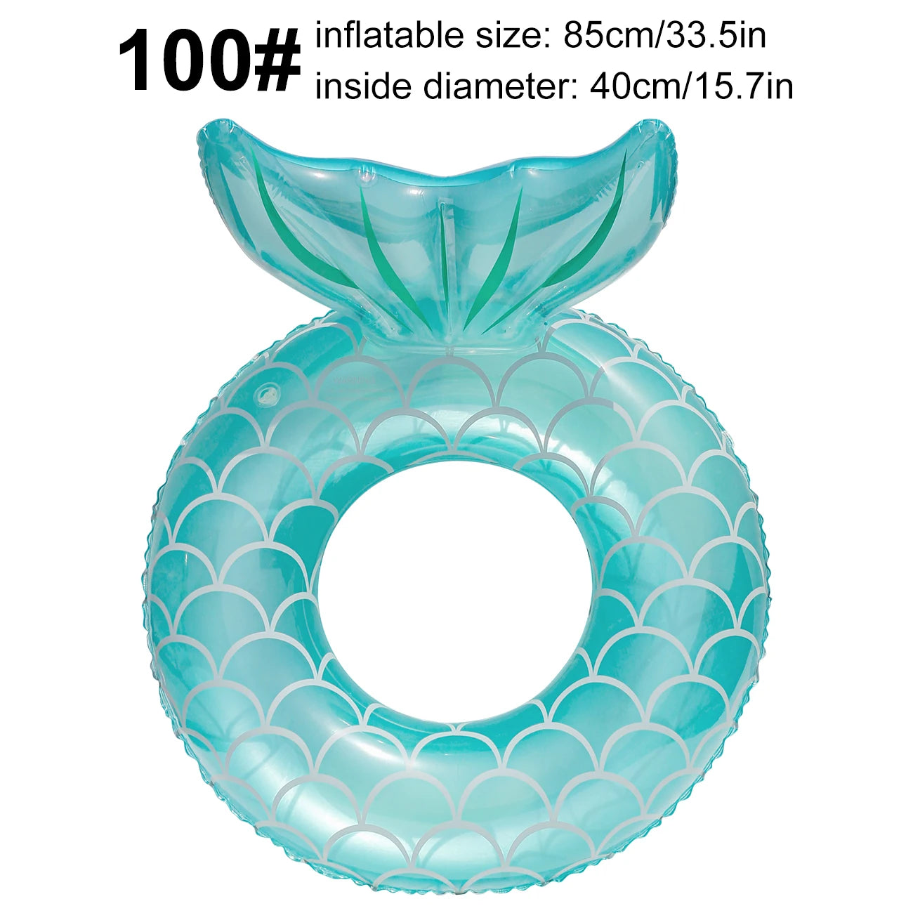 Flotteur sirène gonflable PVC qualité rose vert