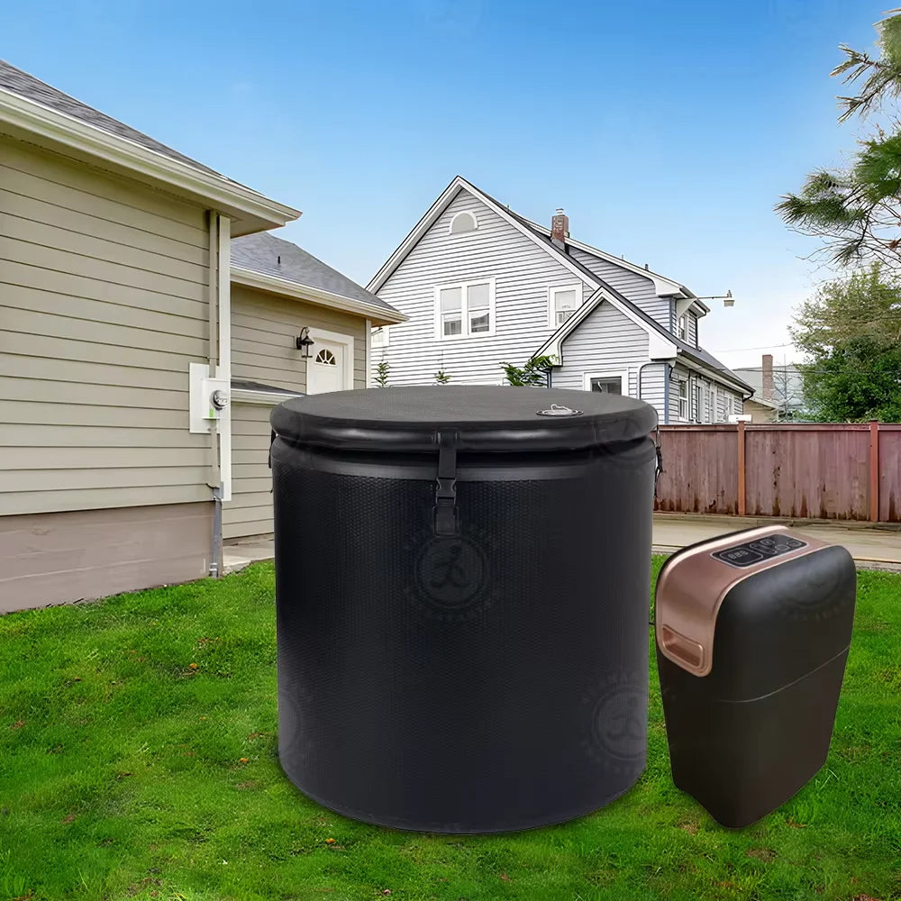 Installation de la baignoire gonflable pour la récupération sportive