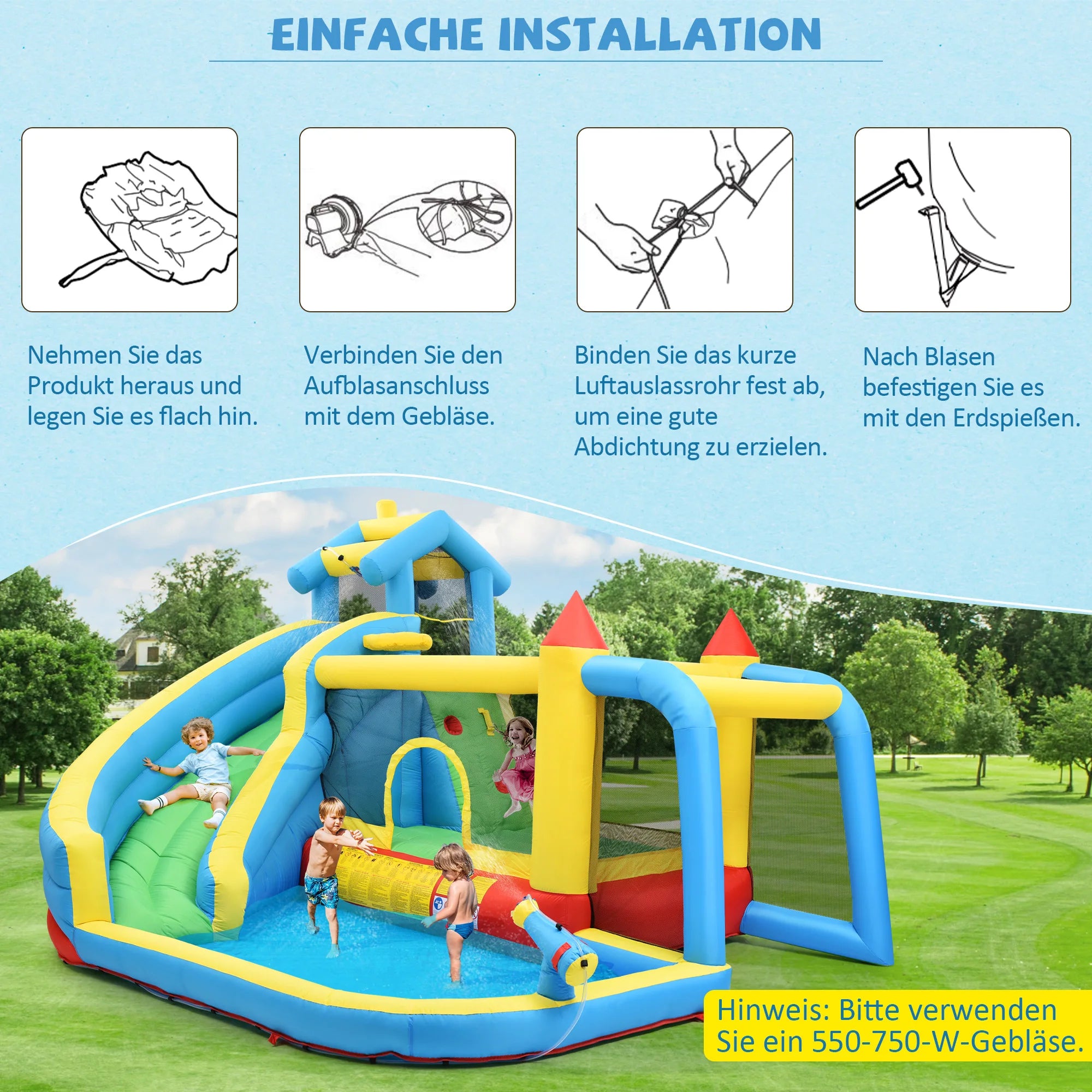 Zone de saut du château gonflable avec panier de basket