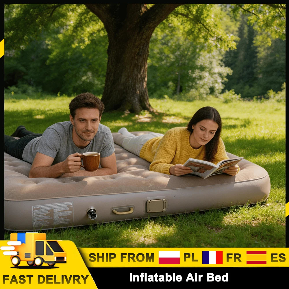 Matelas de camping gonflable avec pompe LED intégrée