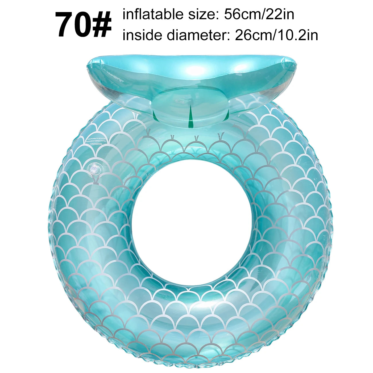 Anneau de bain sirène vert 80 cm vue latérale