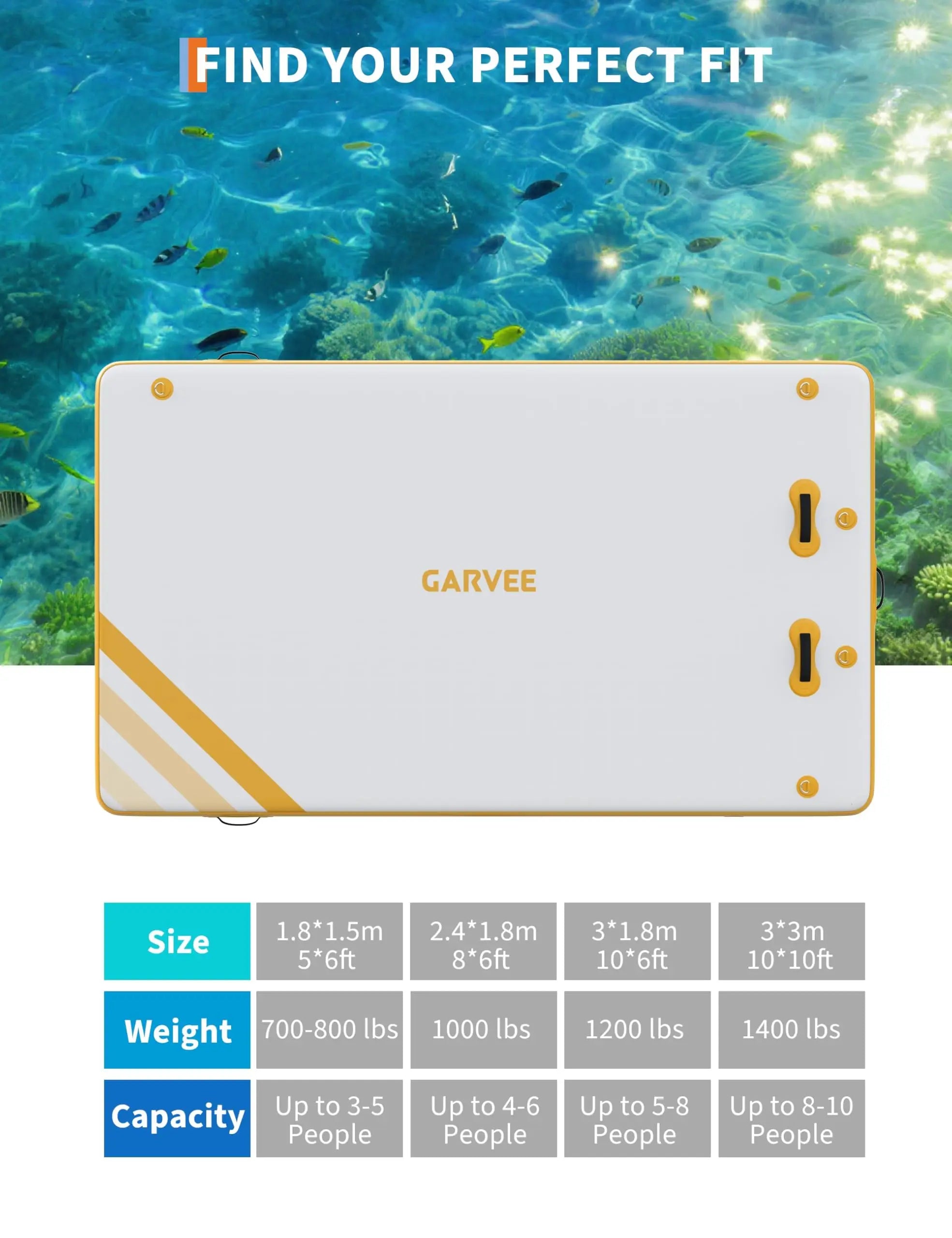 Plateforme flottante gonflable ancrage