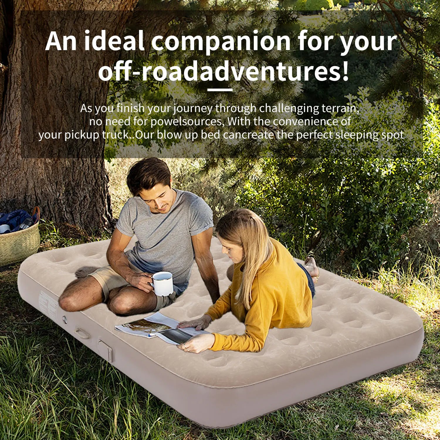 Lampe LED intégrée du matelas de camping gonflable