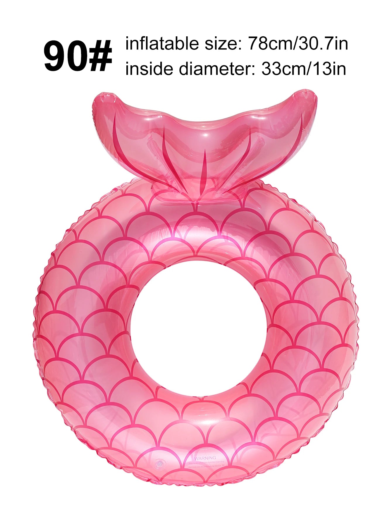 Bouée queue sirène rose 70 cm légère portable