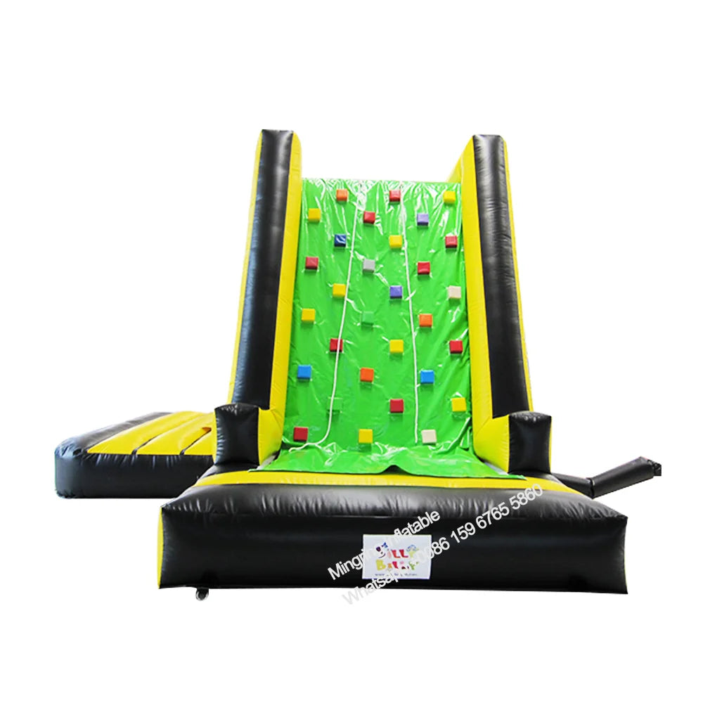 Mur d'escalade gonflable vert 6x4,2x4,3m vue d'ensemble