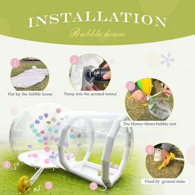 Bulle gonflable transparente de 3 mètres pour petit espace