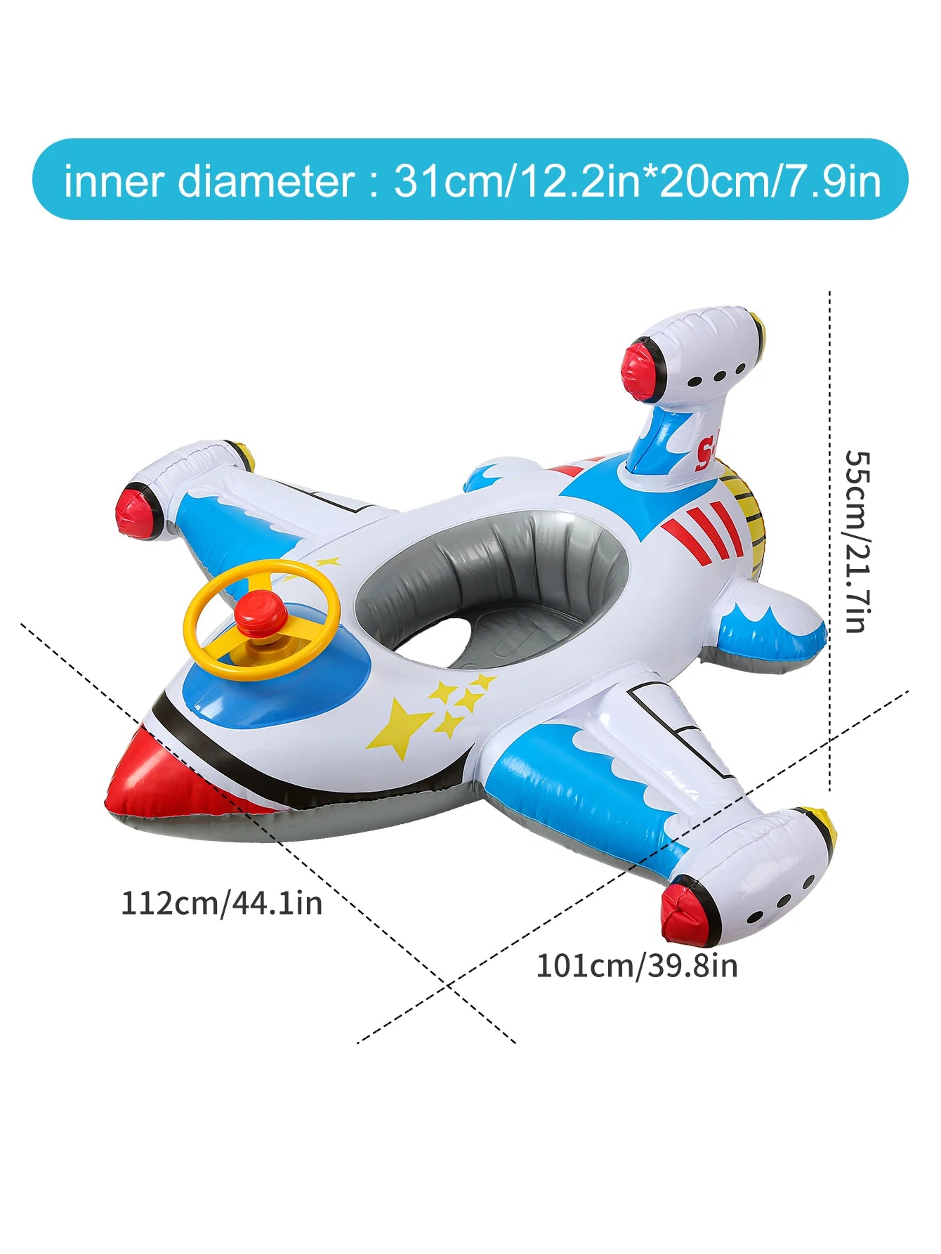 Jouet aquatique gonflable avion coloris blanc