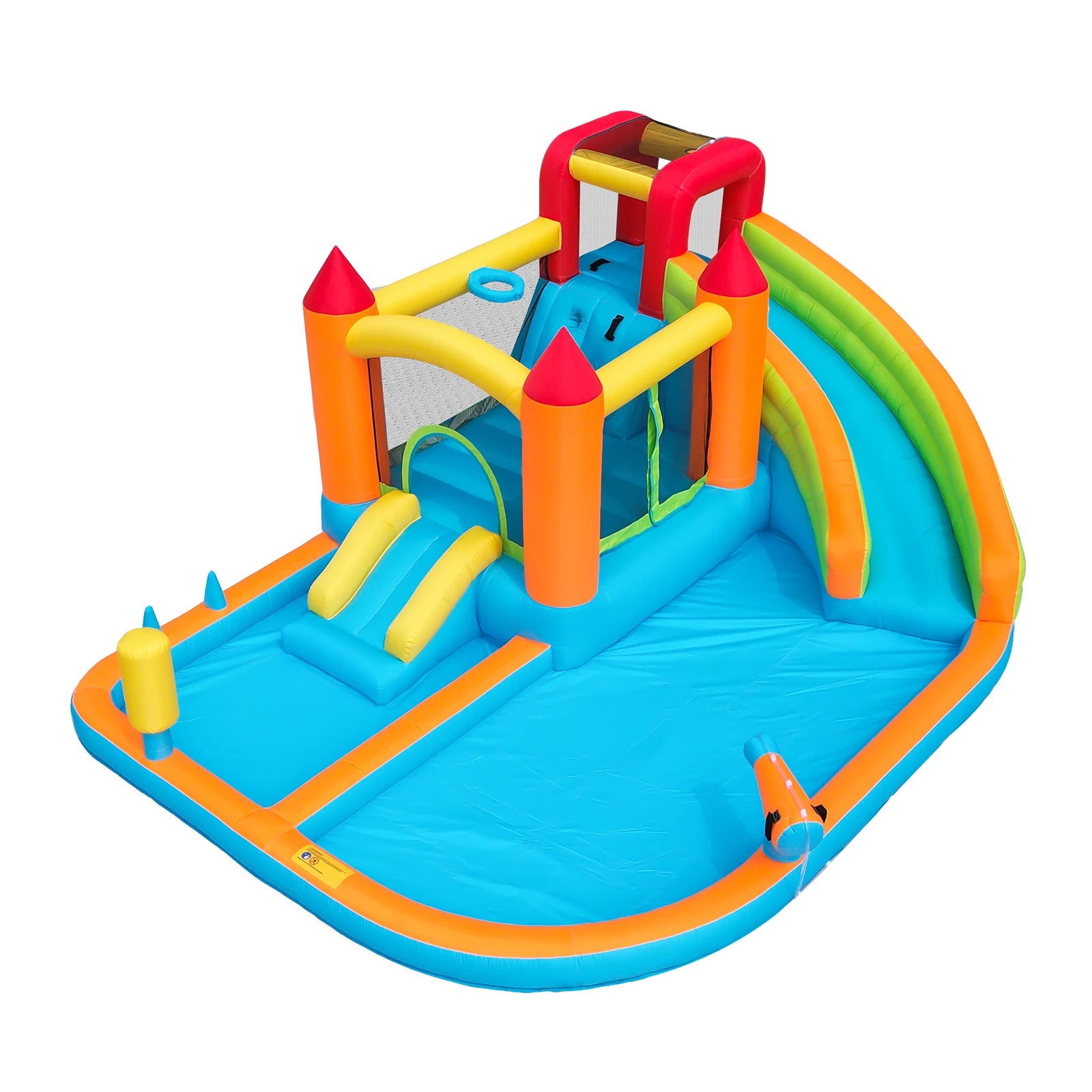 Château gonflable parc aquatique avec toboggan et piscine