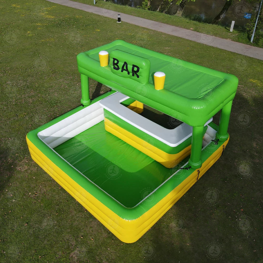 Bar gonflable piscine vue d'ensemble