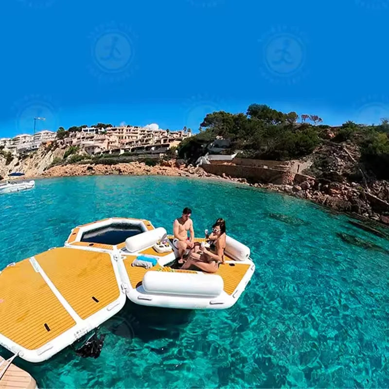 Anneaux en D de la plateforme flottante gonflable hexagonale