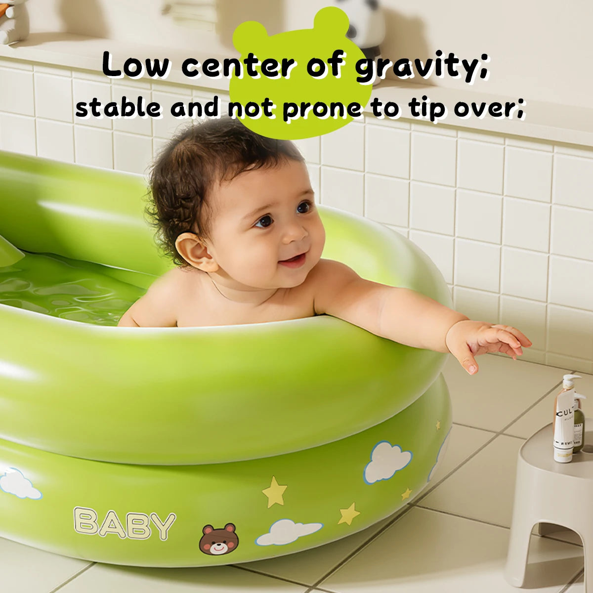 Baignoire gonflable pliable coloris vert