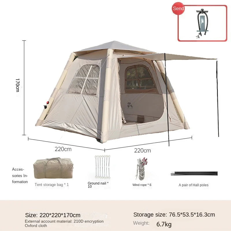 Tente gonflable une touche prête pour un voyage en plein air