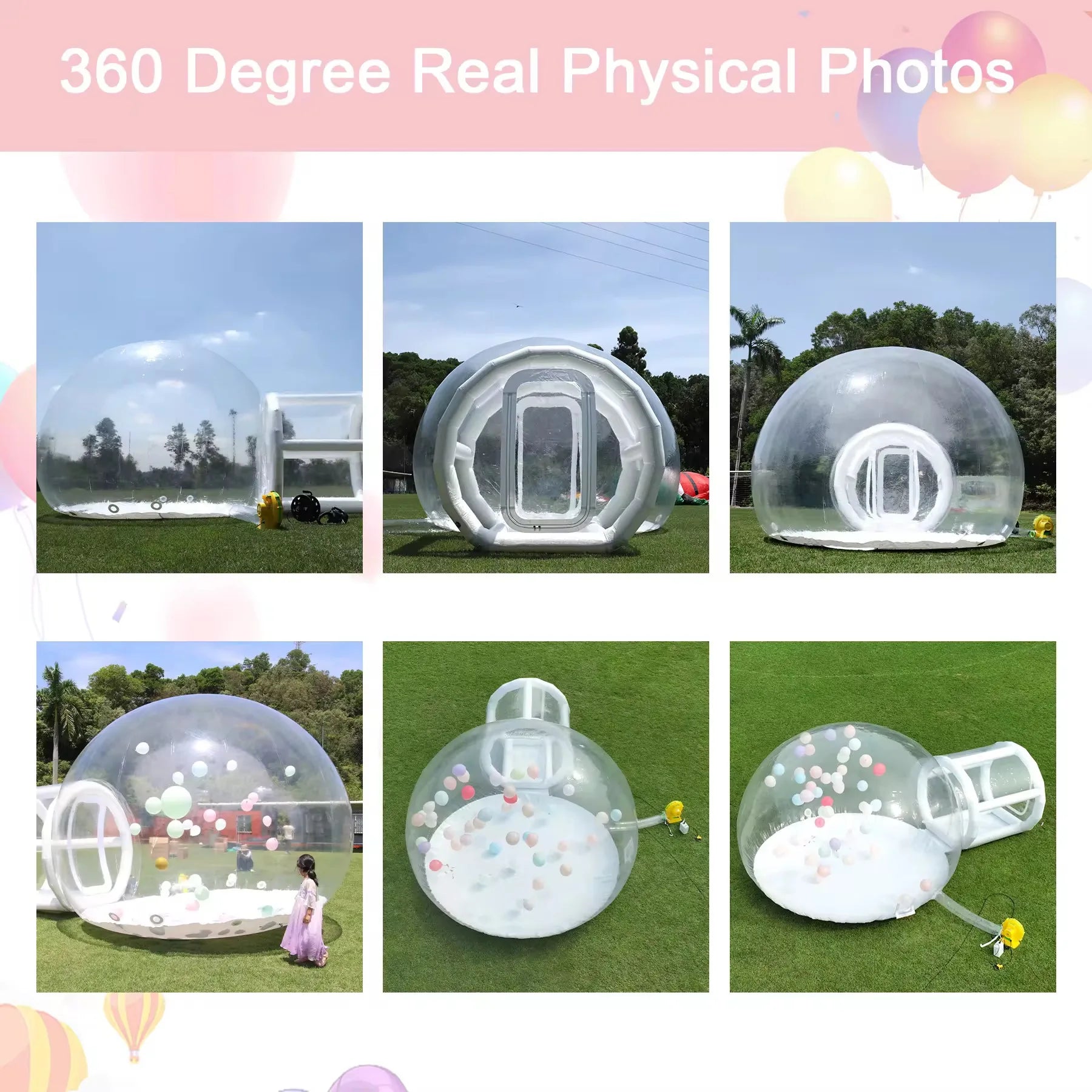 Bulle gonflable transparente de 4 mètres de diamètre