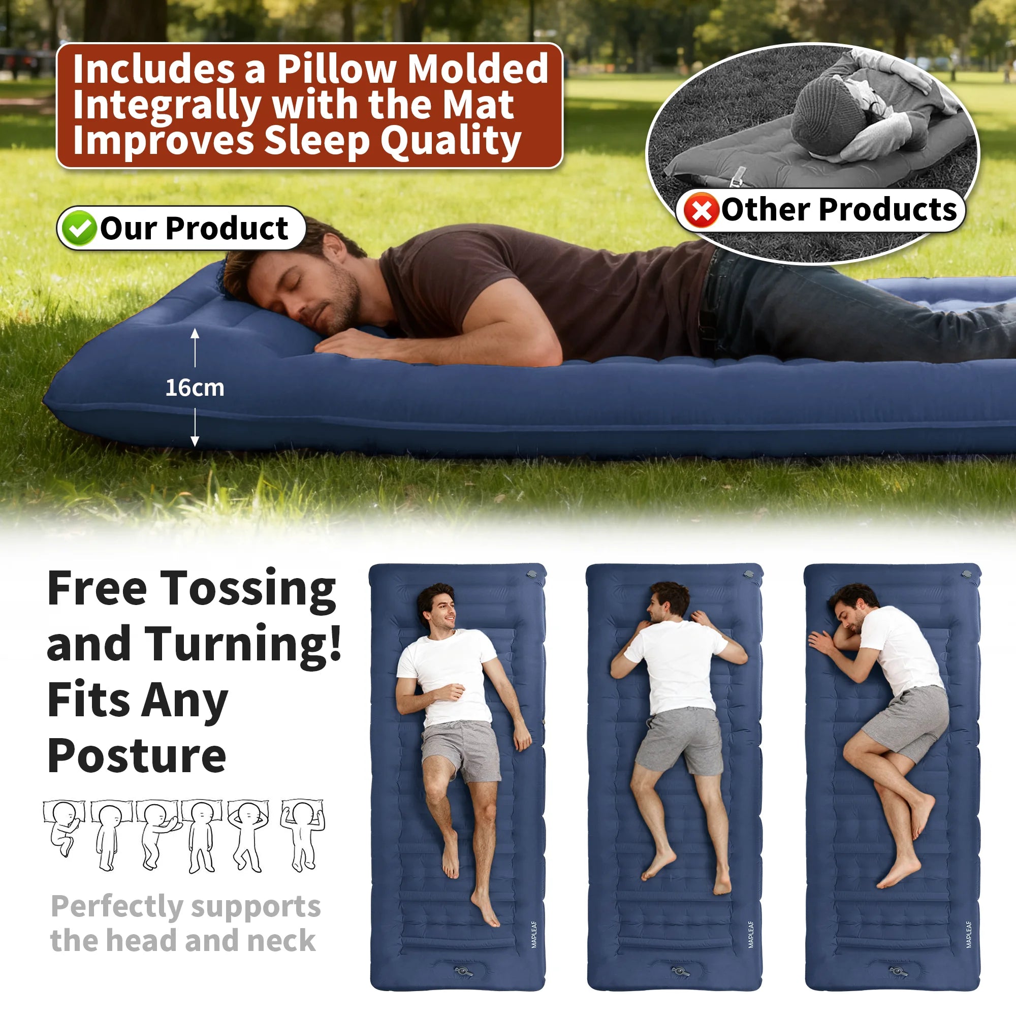 Détail de la pompe à pied intégrée du matelas gonflable
