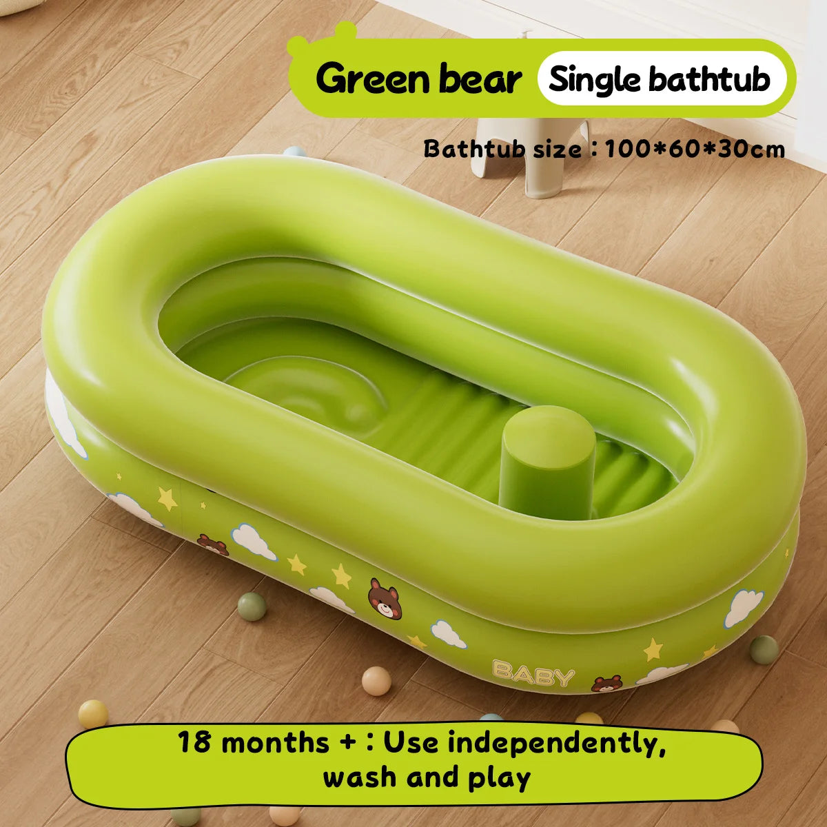 Baignoire gonflable pliable vue en situation