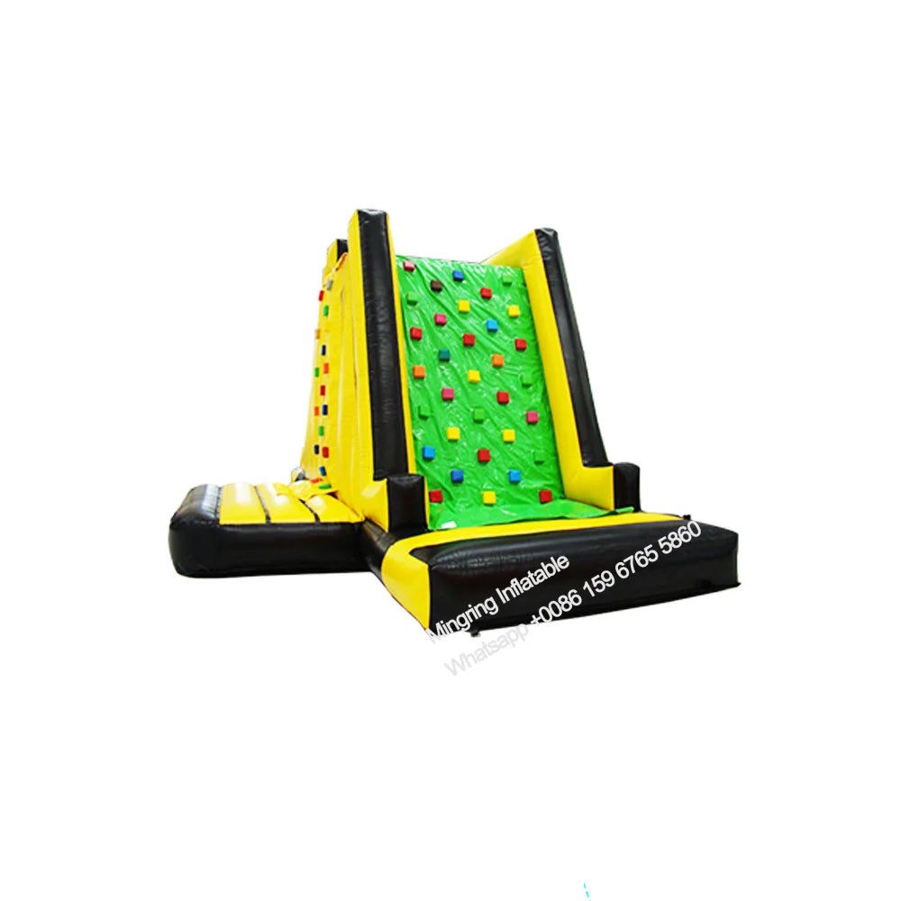 Mur d'escalade gonflable vert 6x4,2x4,3m vue d'ensemble