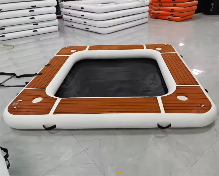 Plongée et natation depuis la plateforme flottante gonflable 4x3m