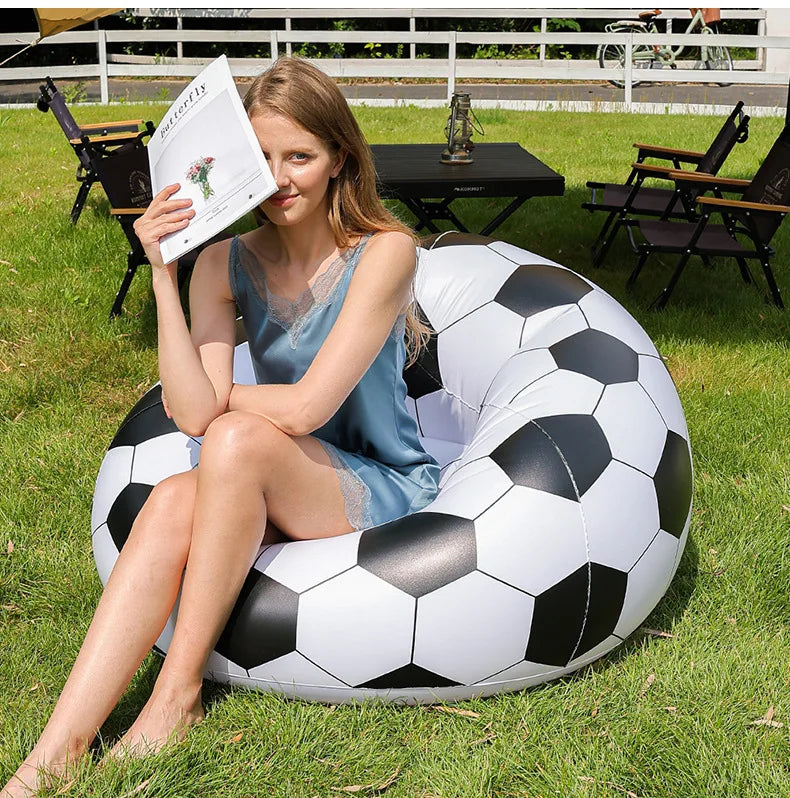 Canapé gonflable ballon sport, vue d'ensemble
