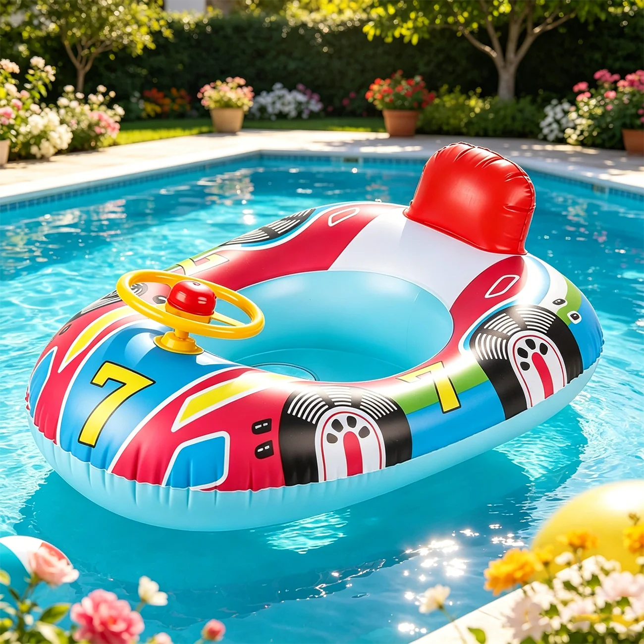 Bouée gonflable flotteur volant bleu pour piscine