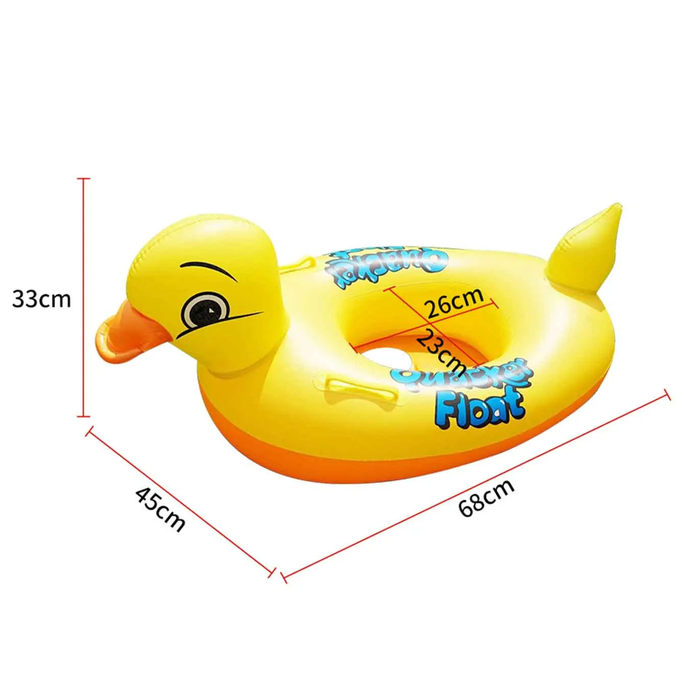 Vue de dessus de la bouée gonflable canard en PVC