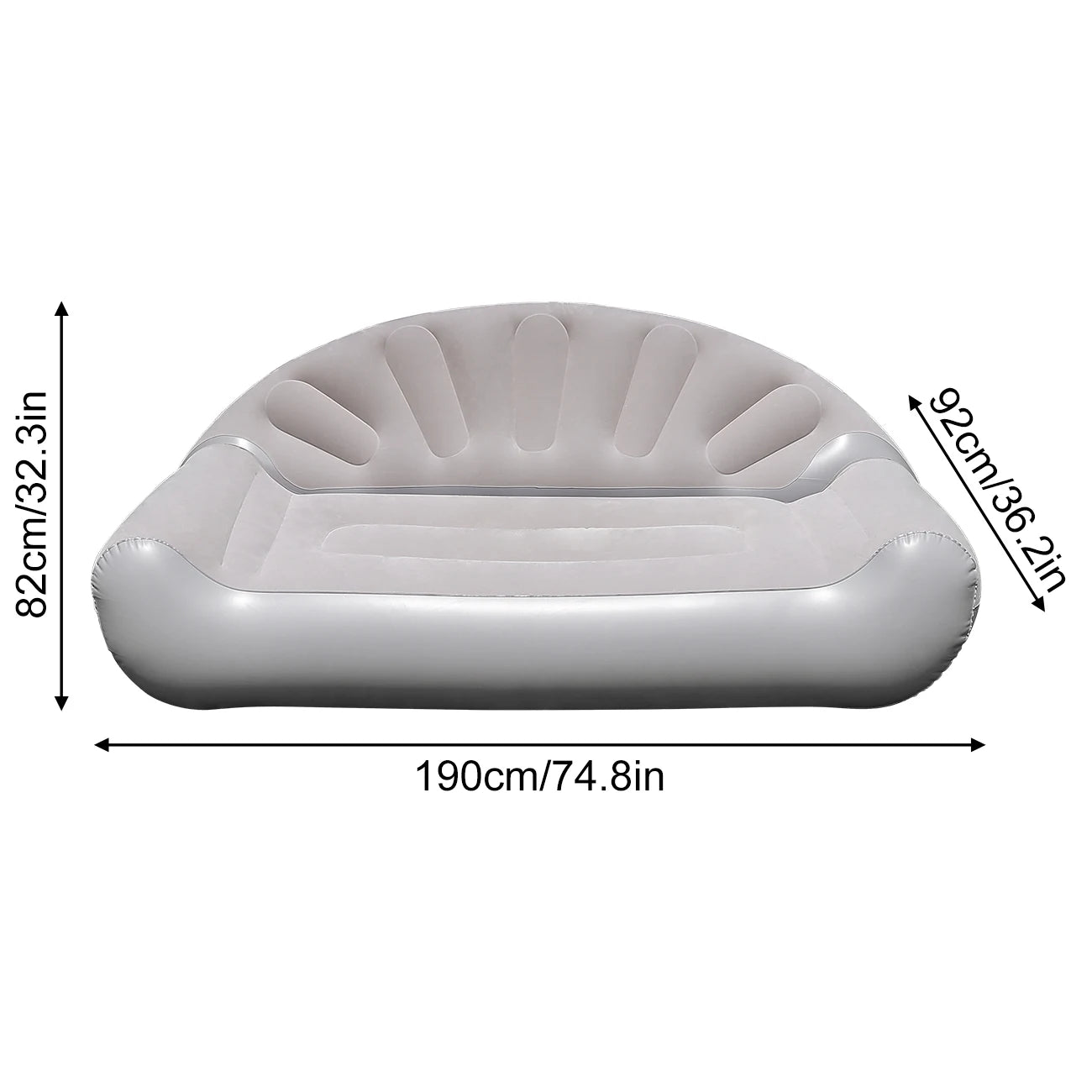 Canapé gonflable floqué prêt pour le camping