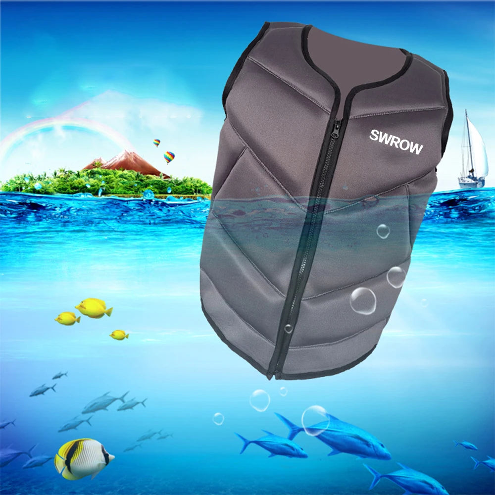 Détail du néoprène du gilet de flottabilité