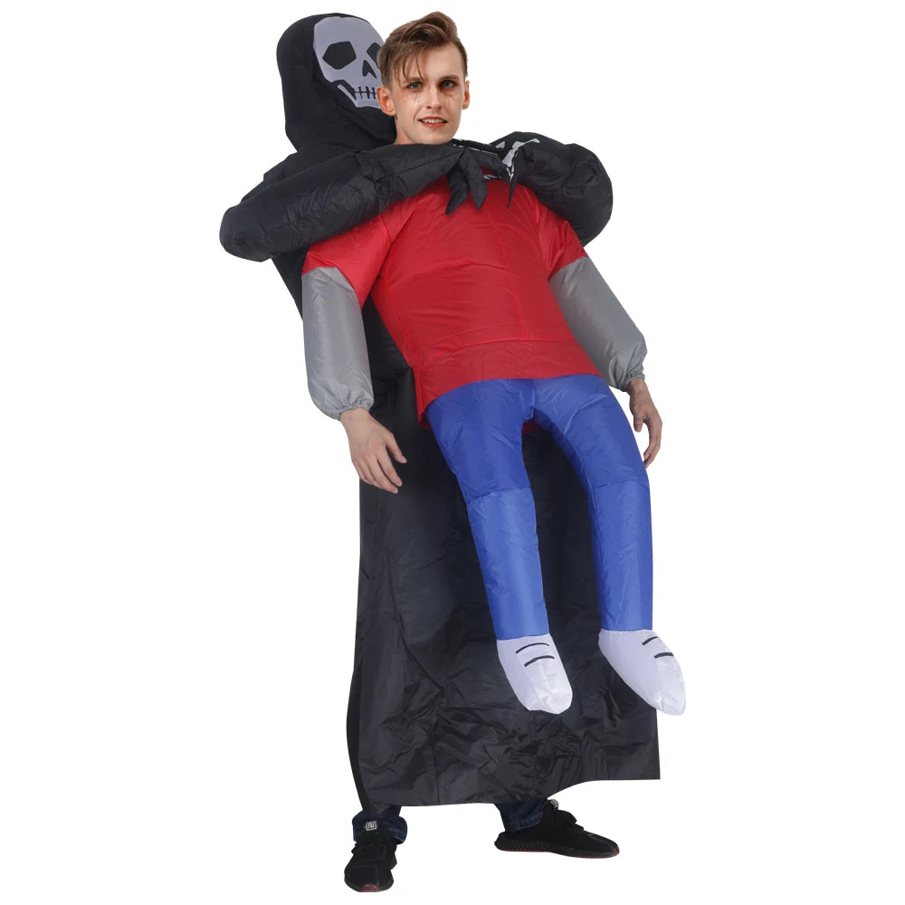 Costume gonflable fantôme de la mort adulte noir Halloween