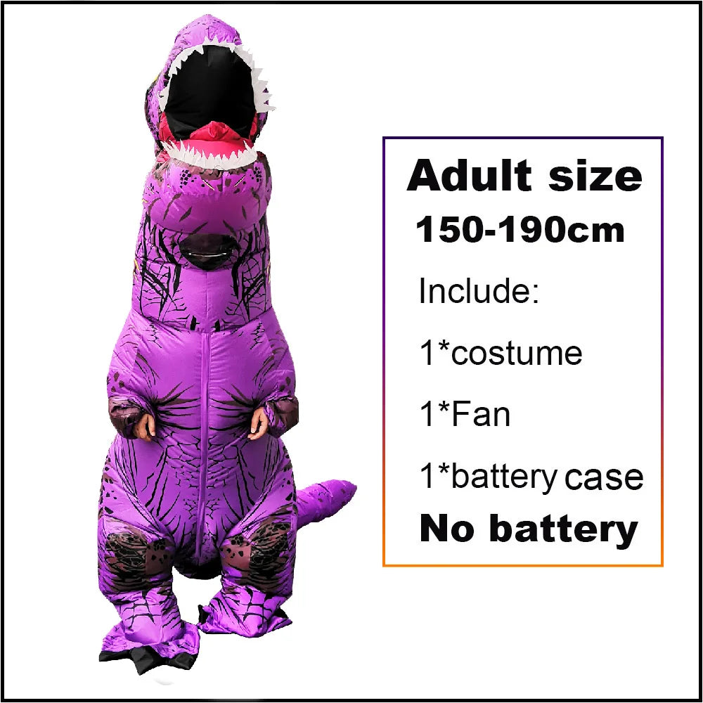 Costume gonflable T-Rex violet taille unique adulte