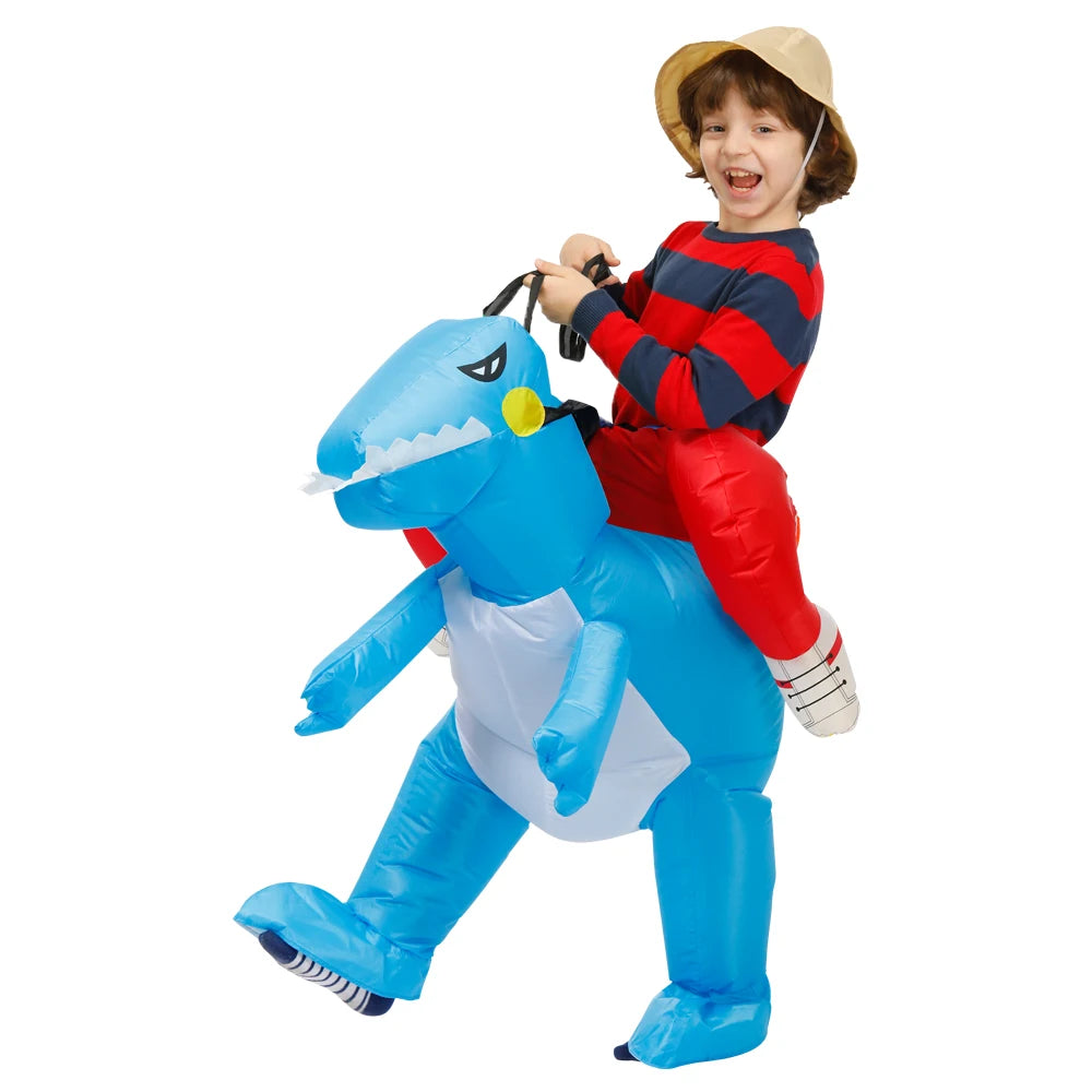 Costume dinosaure gonflable enfant jaune fête