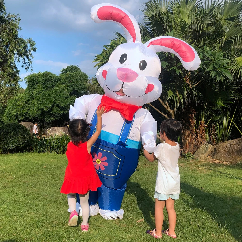 Costume gonflable lapin adulte 150-195 cm en soirée