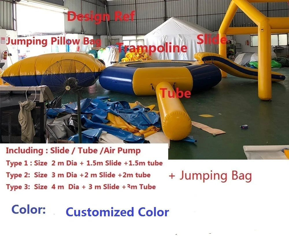 Détail des poignées du trampoline gonflable