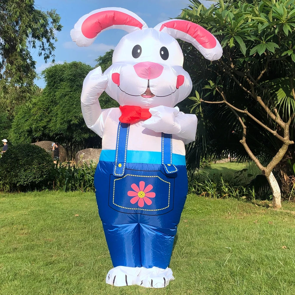Costume gonflable lapin Pâques adulte vue de face