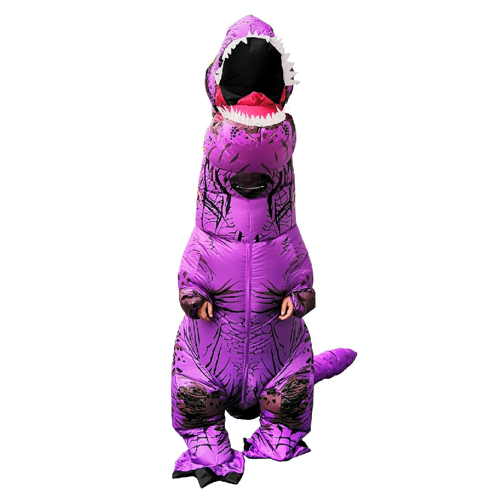 Costume dinosaure gonflable violet carnaval