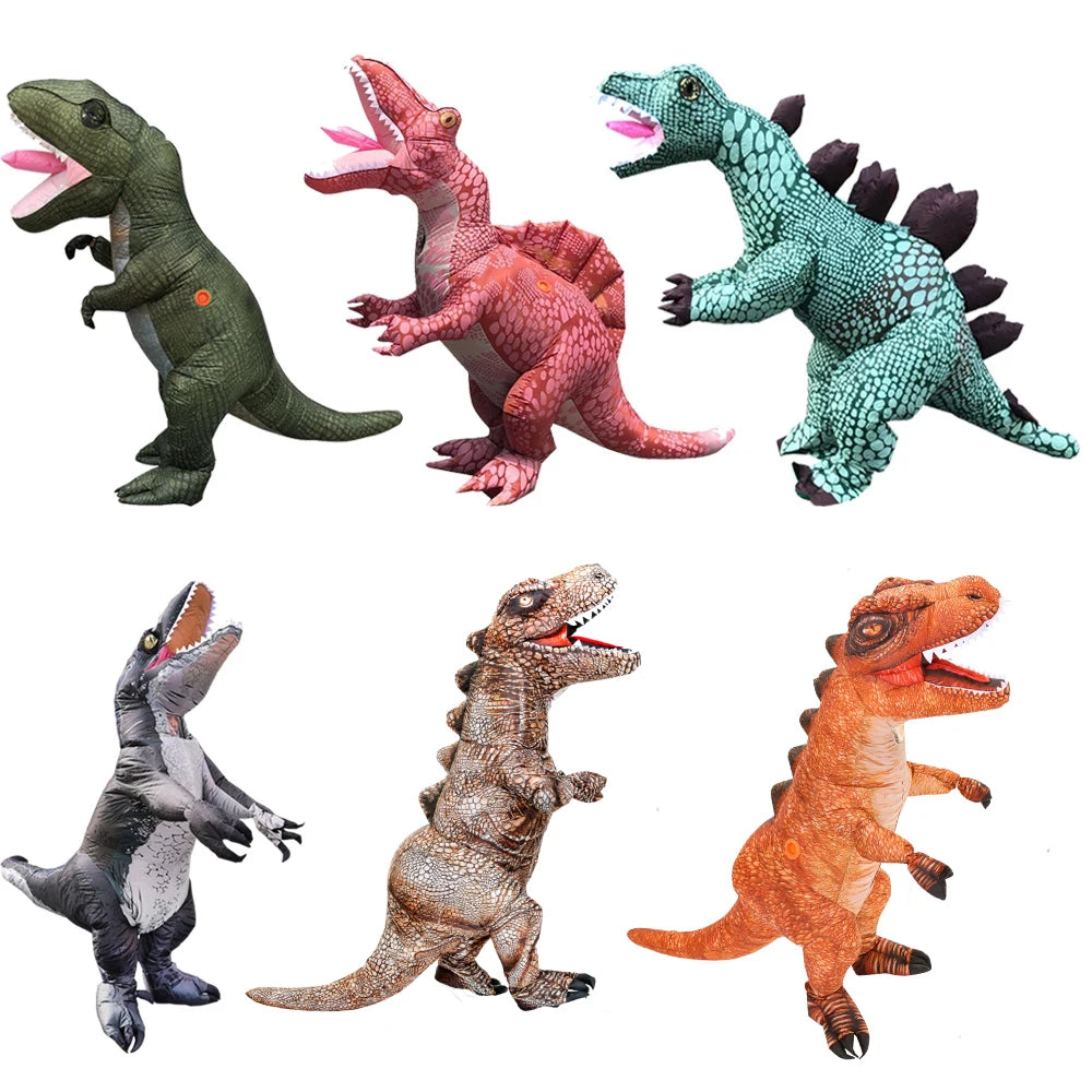 Costume gonflable dinosaure adulte modèle principal vu de face