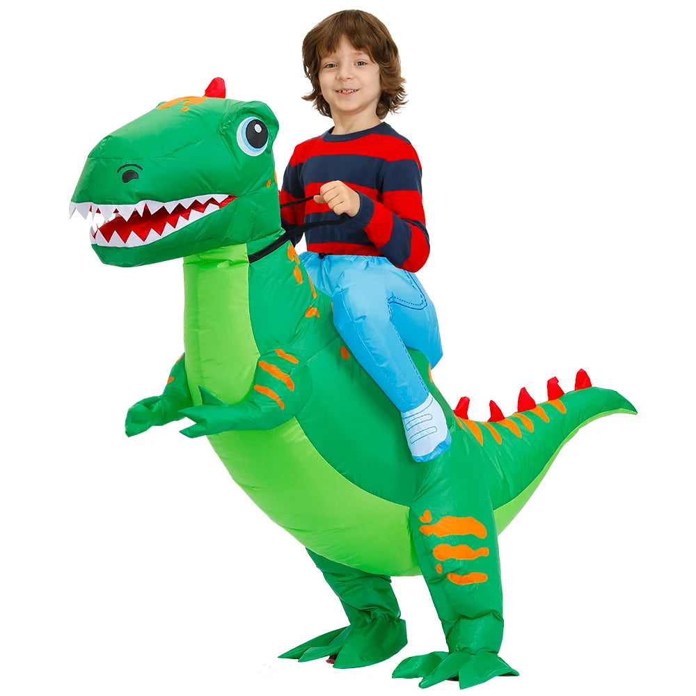 Déguisement dinosaure gonflable, contenu boîte