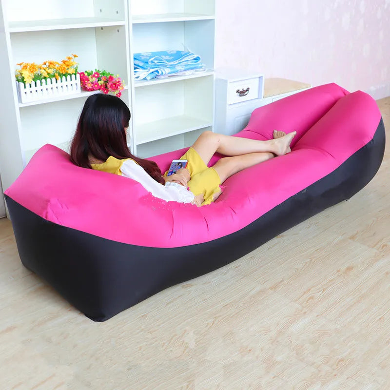 Canapé gonflable, gros plan matériau imperméable