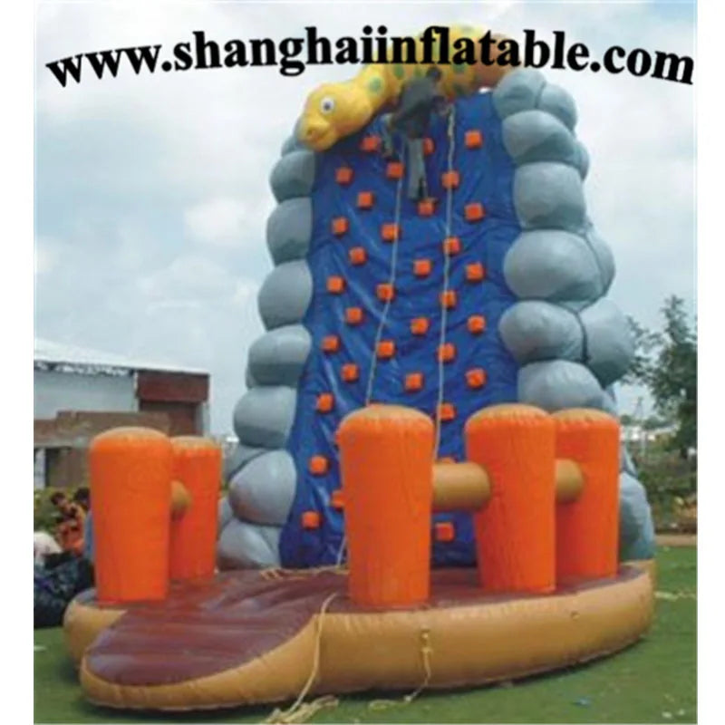 Mur d'escalade gonflable aventure 6x6x6m vue d'ensemble