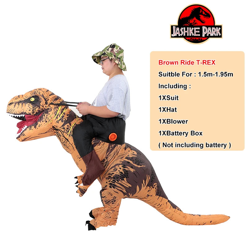 Costume Gonflable Dinosaure T-Rex Géant - utilisation en extérieur