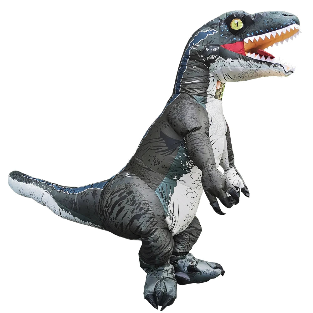 Détail tête T-Rex du costume gonflable