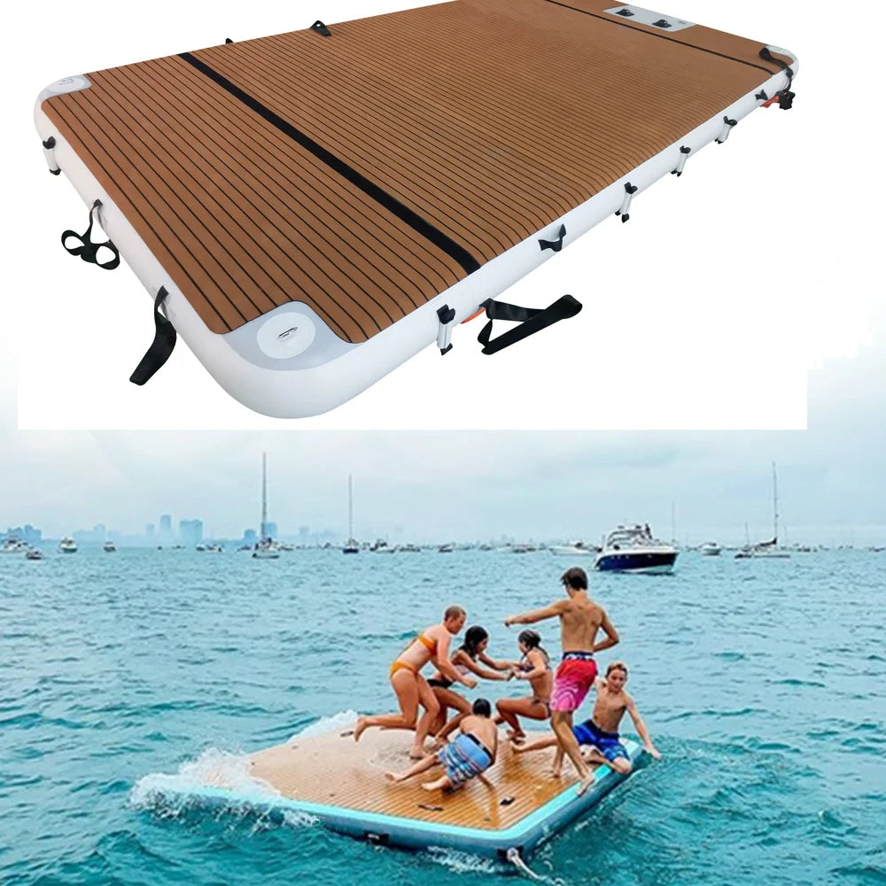 Plateforme flottante gonflable S6 avec échelle en acier inoxydable