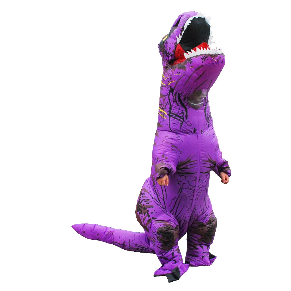 Tenue gonflable T-Rex violet fête
