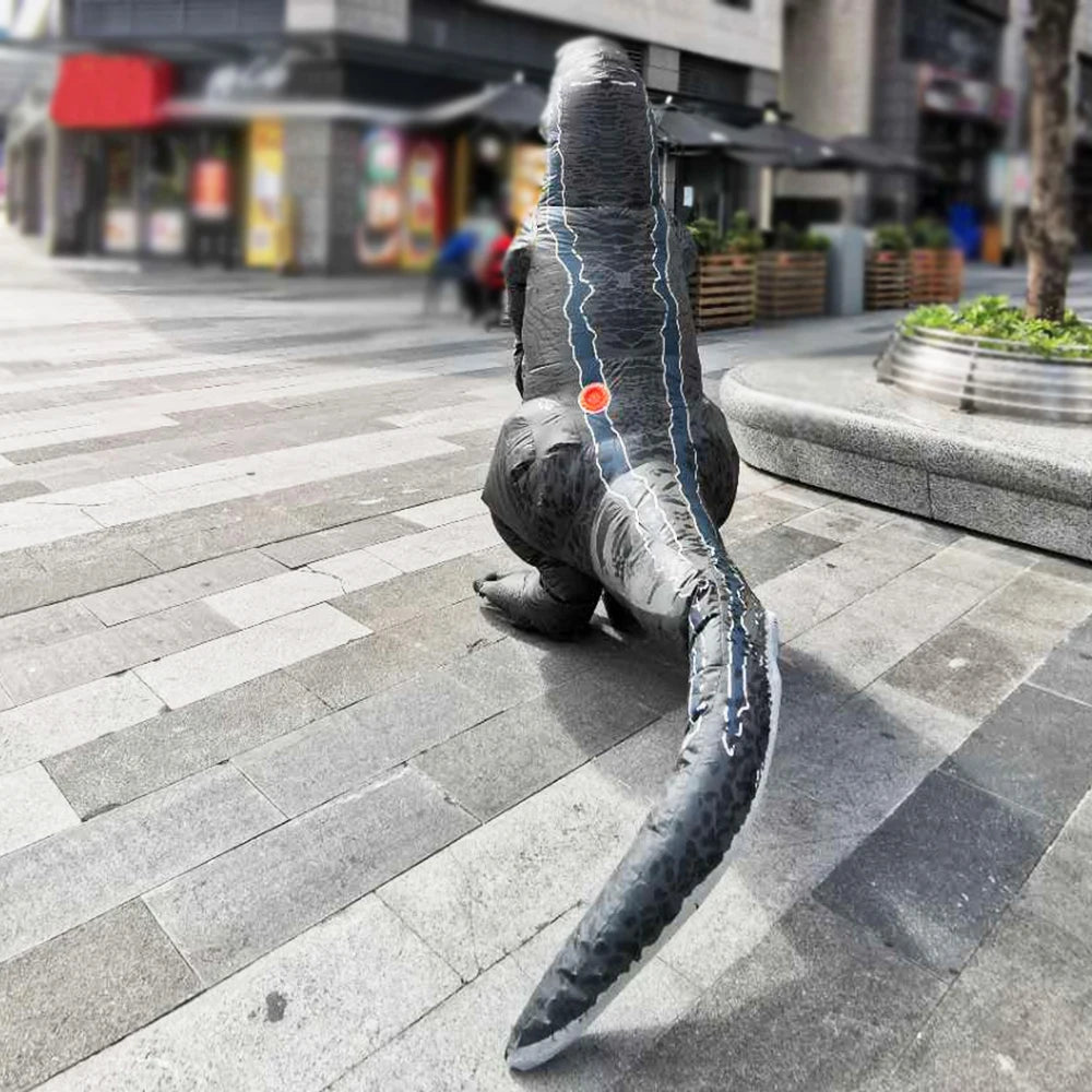 Déguisement gonflable dinosaure de profil