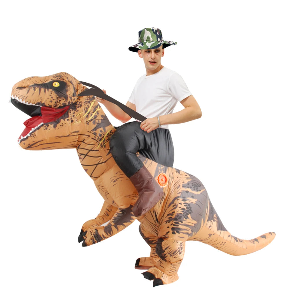 Costume gonflable dinosaure T-Rex adulte vert
