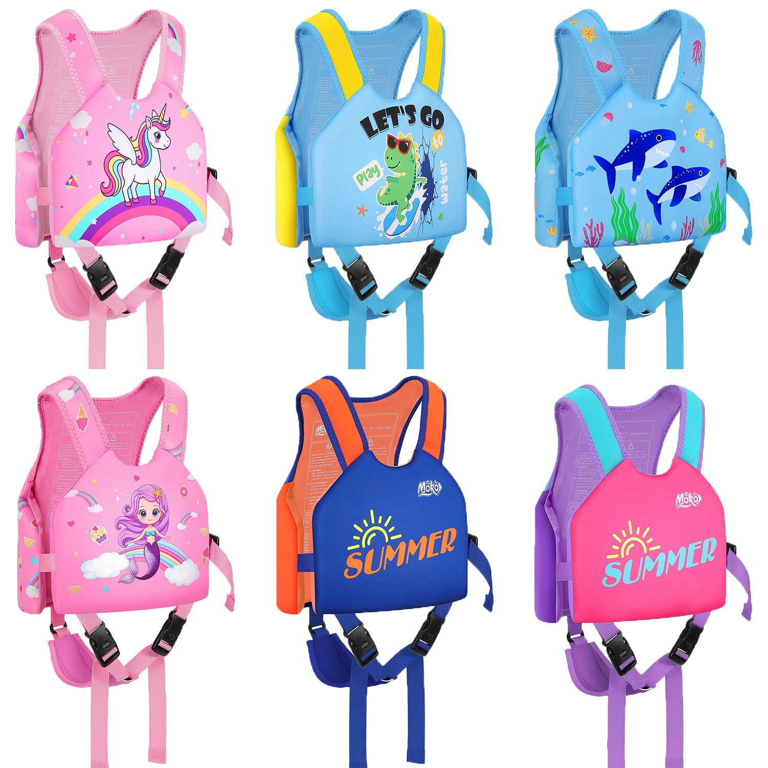 Gilet de bain tout-petit motif requin bleu