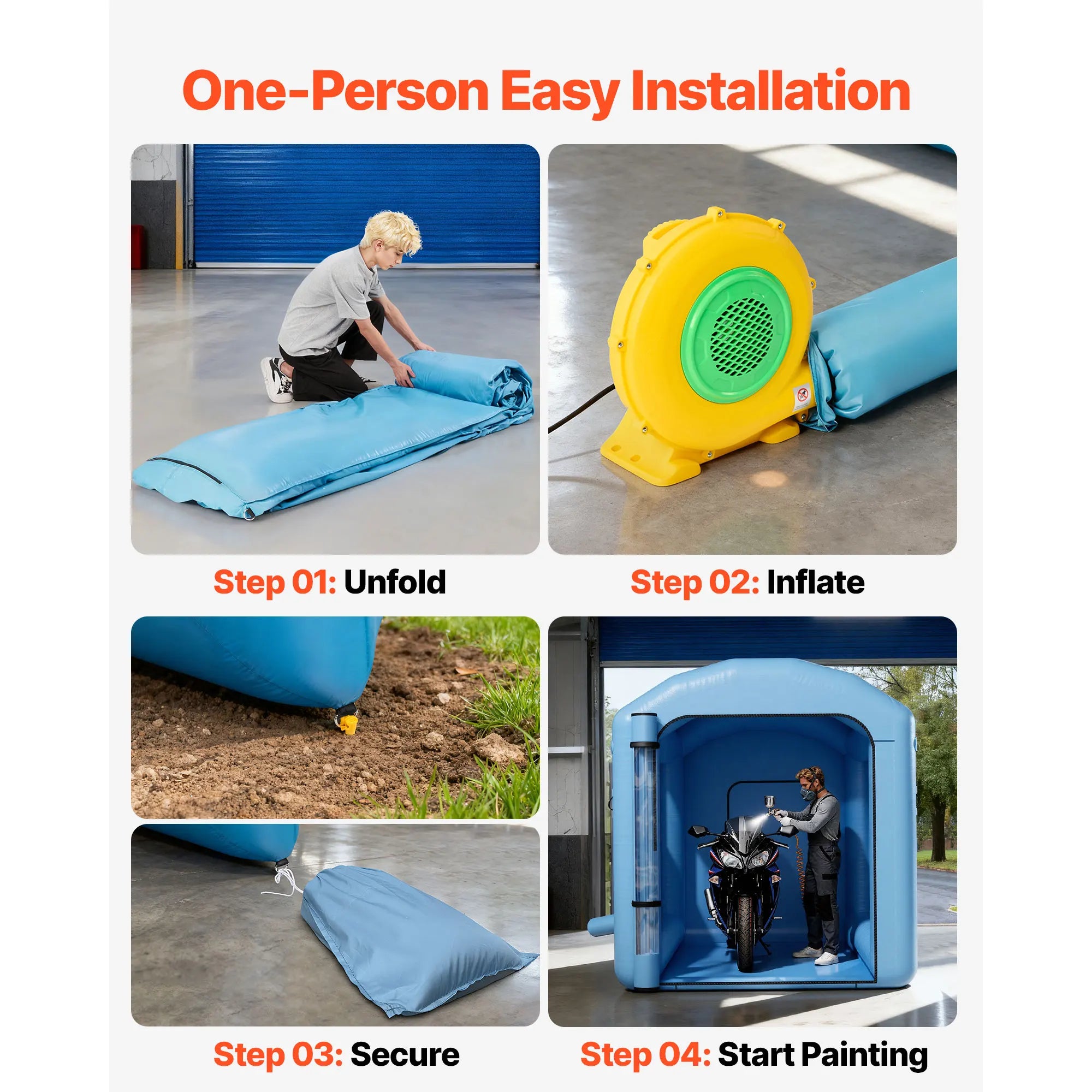 Cabine de peinture gonflable installation rapide