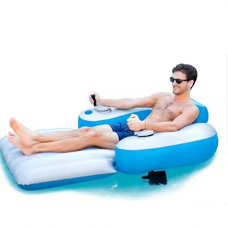Chaise flottante gonflable motorisée en situation d'usage