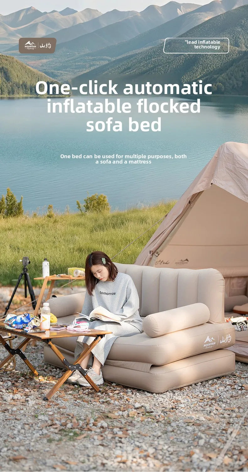 Matelas de Camping Gonflable Pliable Randonnée prêt à l'emploi